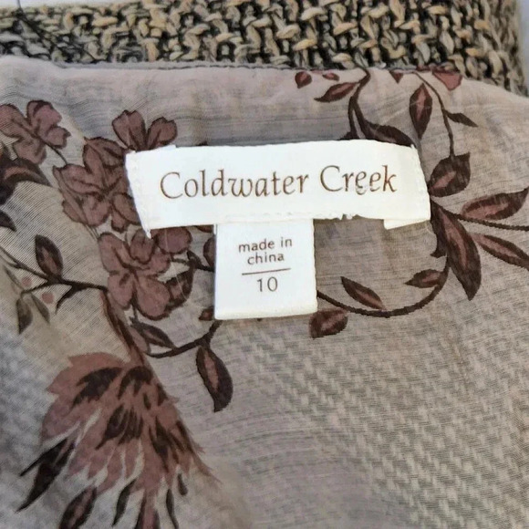Coldwater Creek Tweed Sweater Vest Pink Floral Print Size 10 adjustable open - Picture 9 of 11